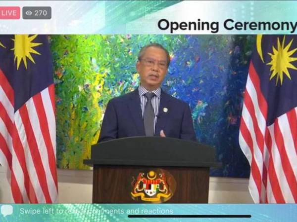 Muhyiddin semasa merasmikan IGEM 2021 secara maya pada Khamis